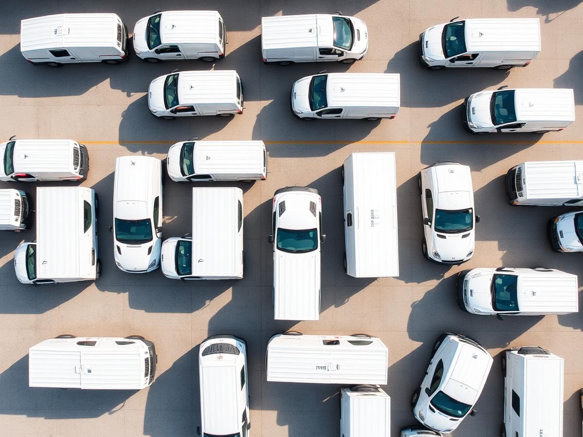 Fleet of delivery vans